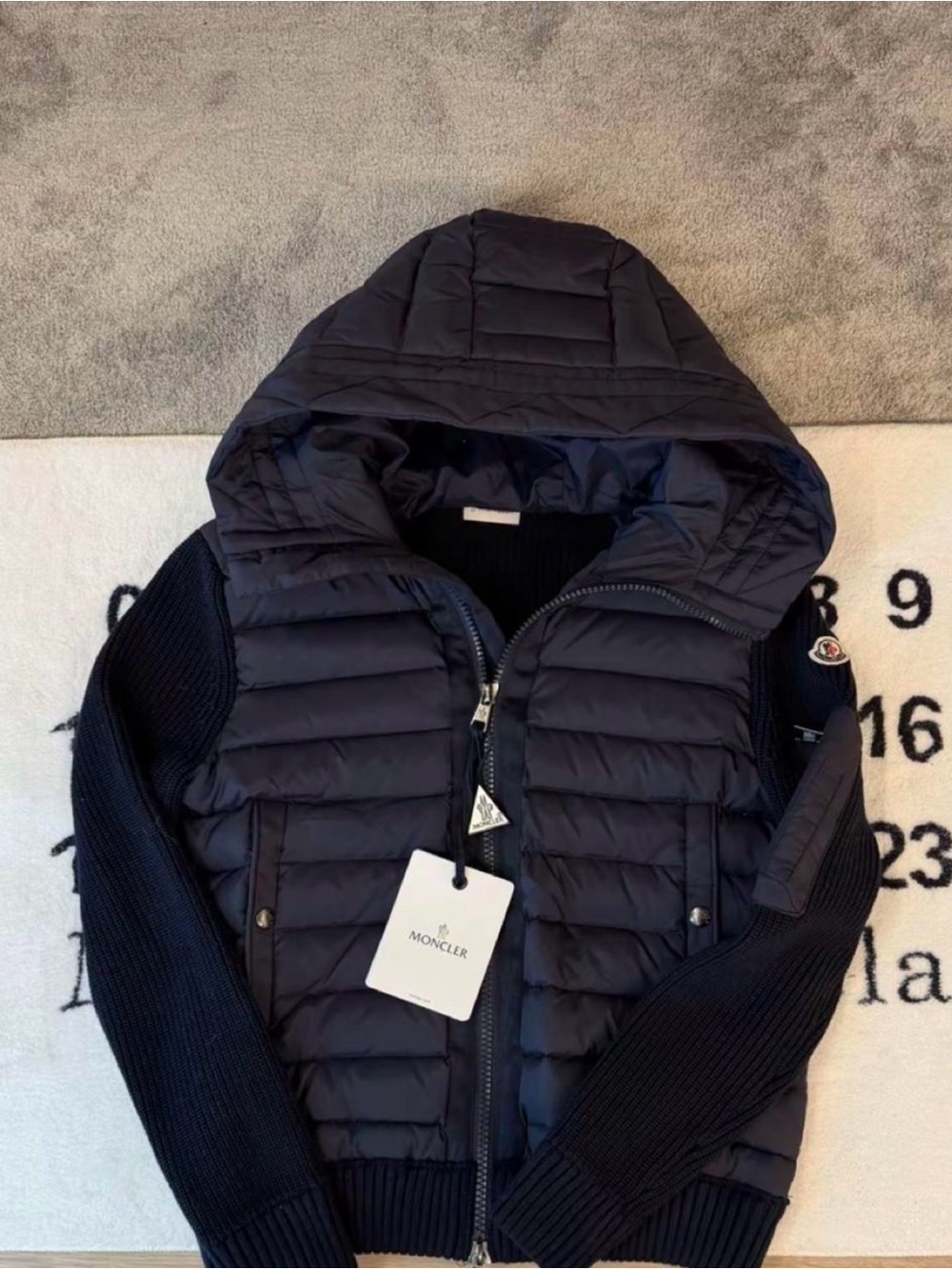 Moncler Men's Navy Quilted Hooded Puffer Jacket